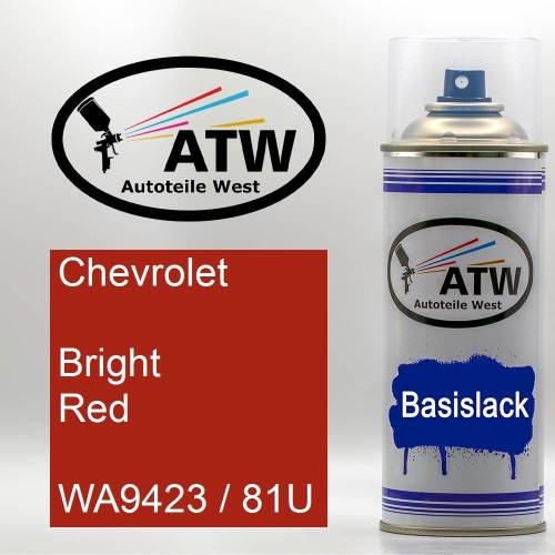 Chevrolet, Bright Red, WA9423 / 81U: 400ml Sprühdose, von ATW Autoteile West.